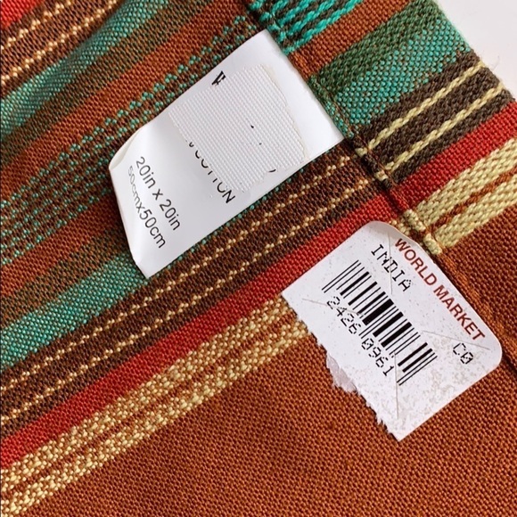 World Market Earth Tone Harvest Cloth Napkin set - Picture 7 of 10
